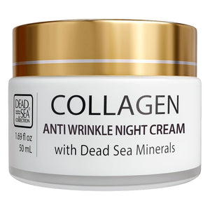Dead Sea Collection crema-noche 3x colágeno: hidratación profunda y firmeza suave.