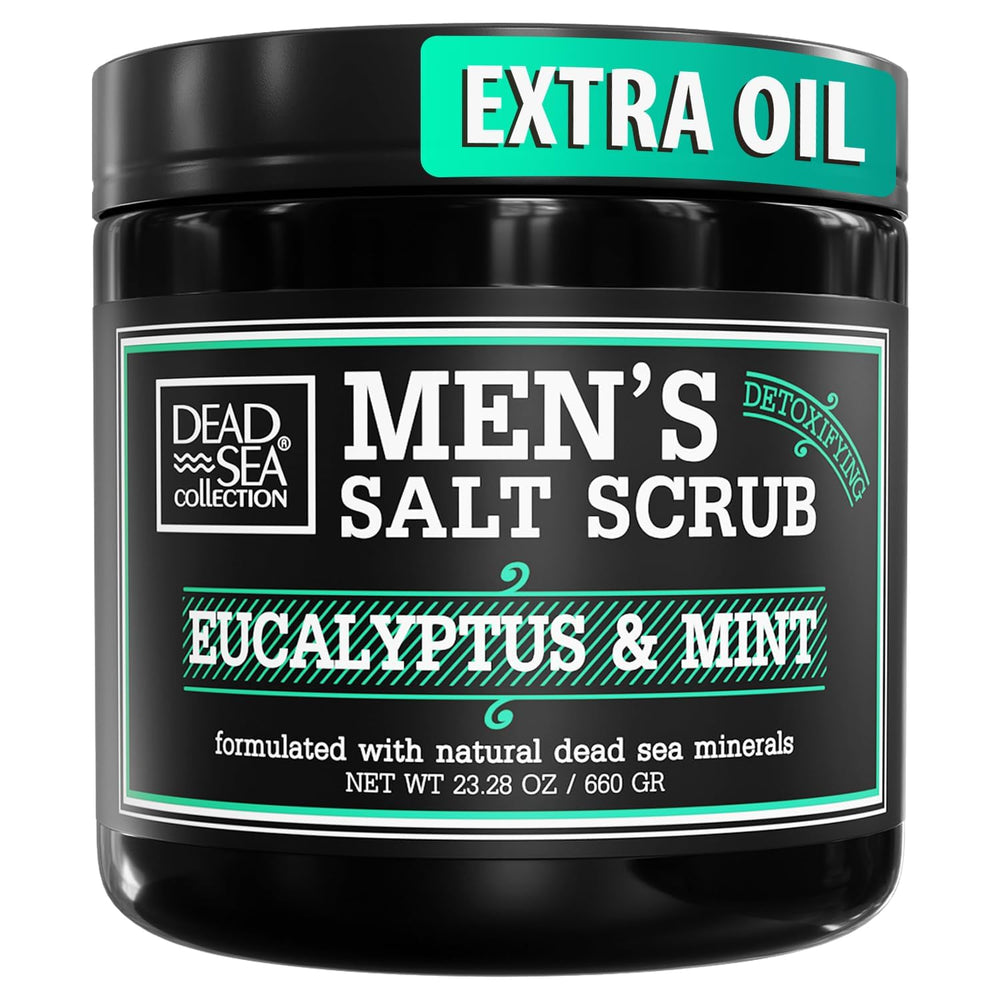 Dead Sea Collection exfoliante corporal, frasco visible, exfoliación suave para piel renovada.