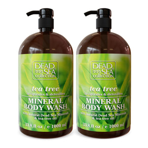 Dead Sea Collection Tea Tree Body Wash botella-vertido para limpieza suave y revitalizante