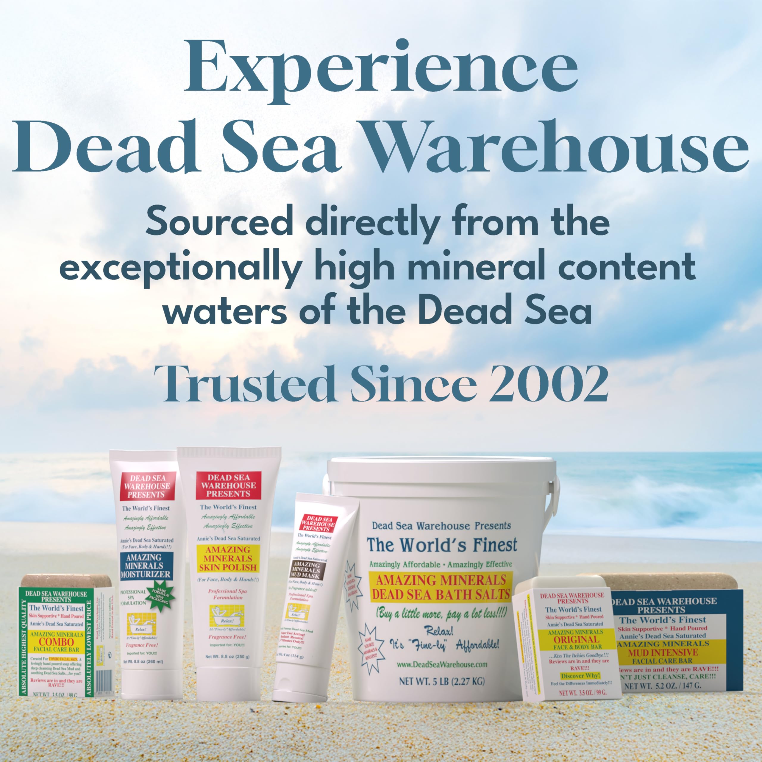Dead Sea Warehouse ingredientes naturales y puros sin aditivos