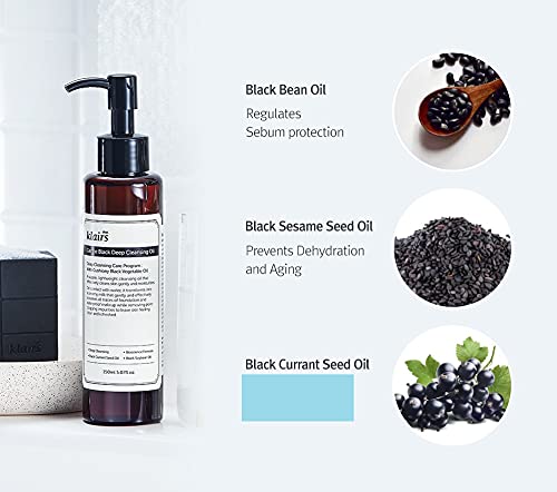 DearKlairs Aceite limpiador negro, ingredientes naturales para la piel