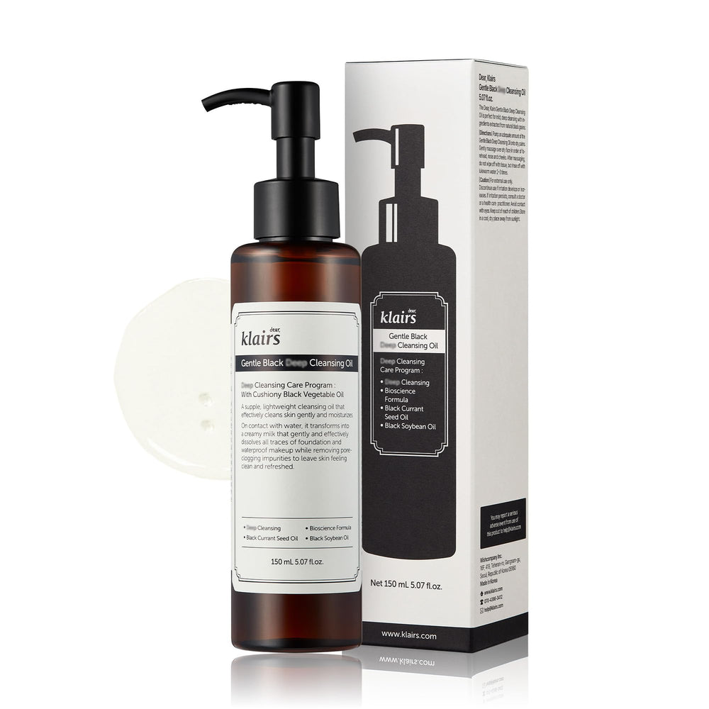 DearKlairs Aceite limpiador negro suave, desmaquilla con suavidad respetando la piel