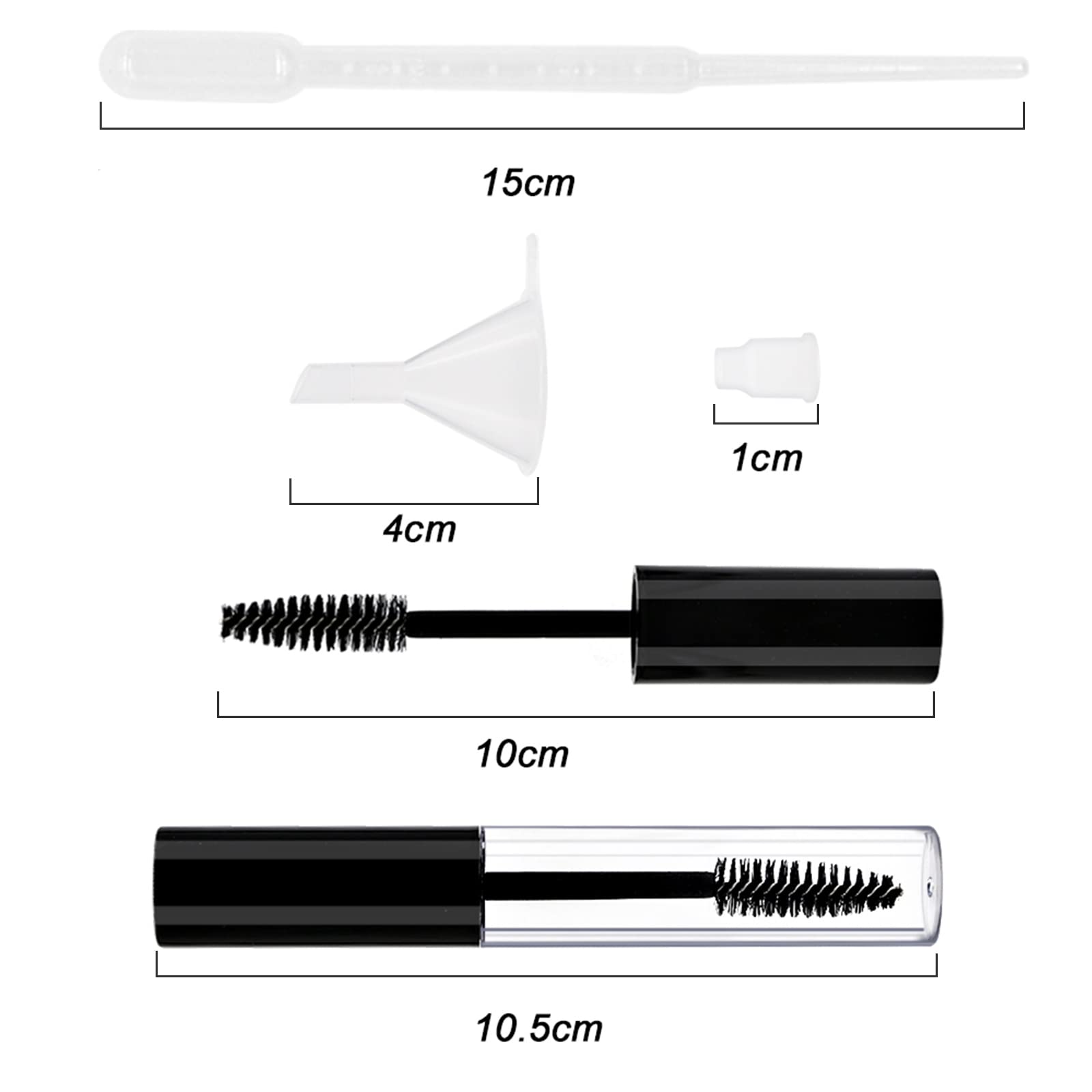 Detalle del aplicador Debaishi en tubos máscara 10 ml para pestañas