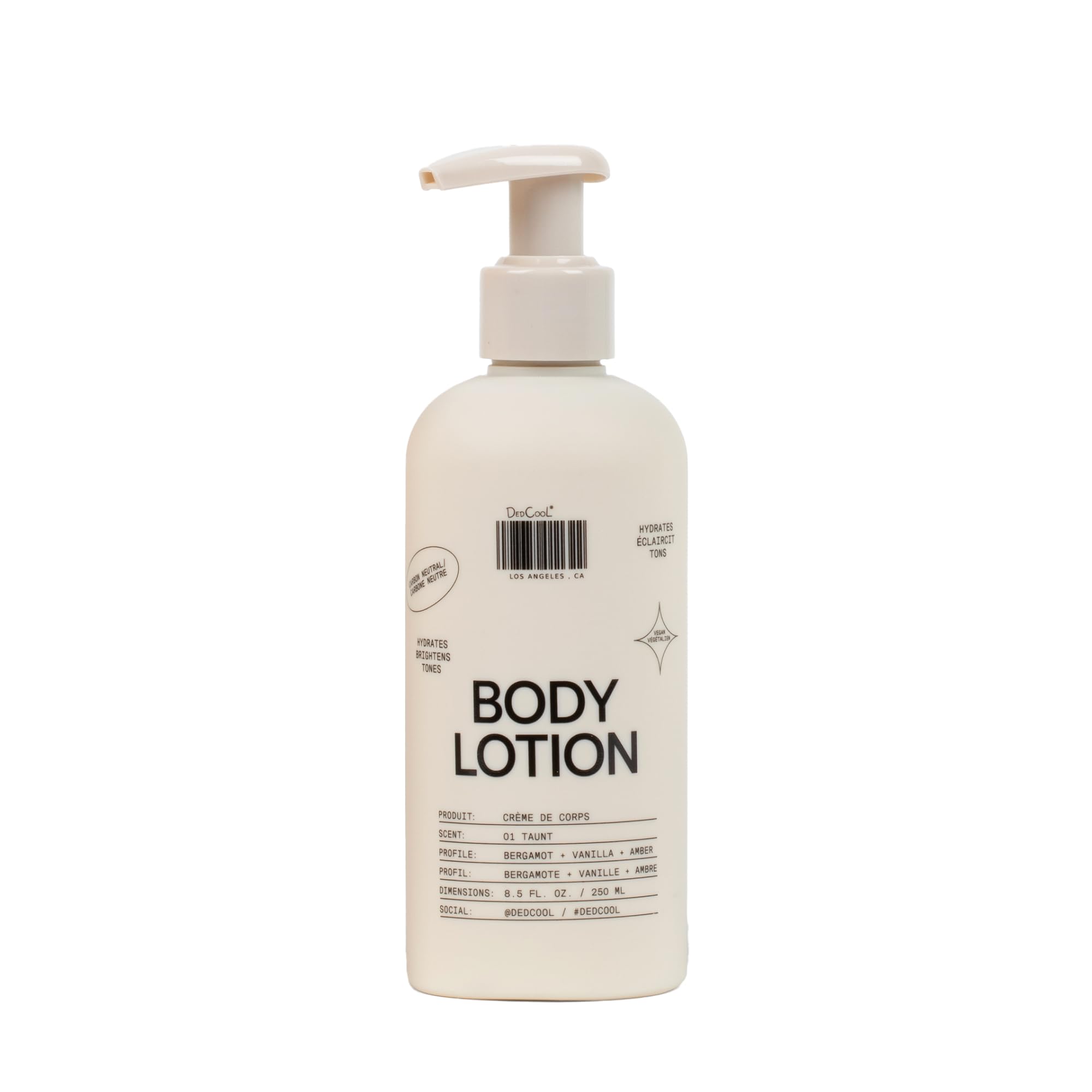 DedCool Loción Corporal Taunt, botella elegante y hidratación duradera para la piel.