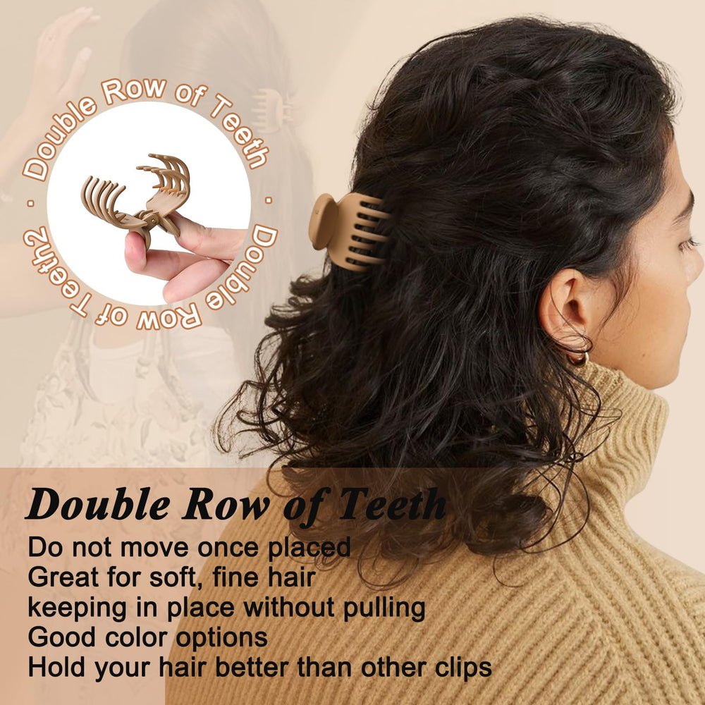 DEEKA clip rectangular 2 pulgadas negro, clip seguro para cabello fino