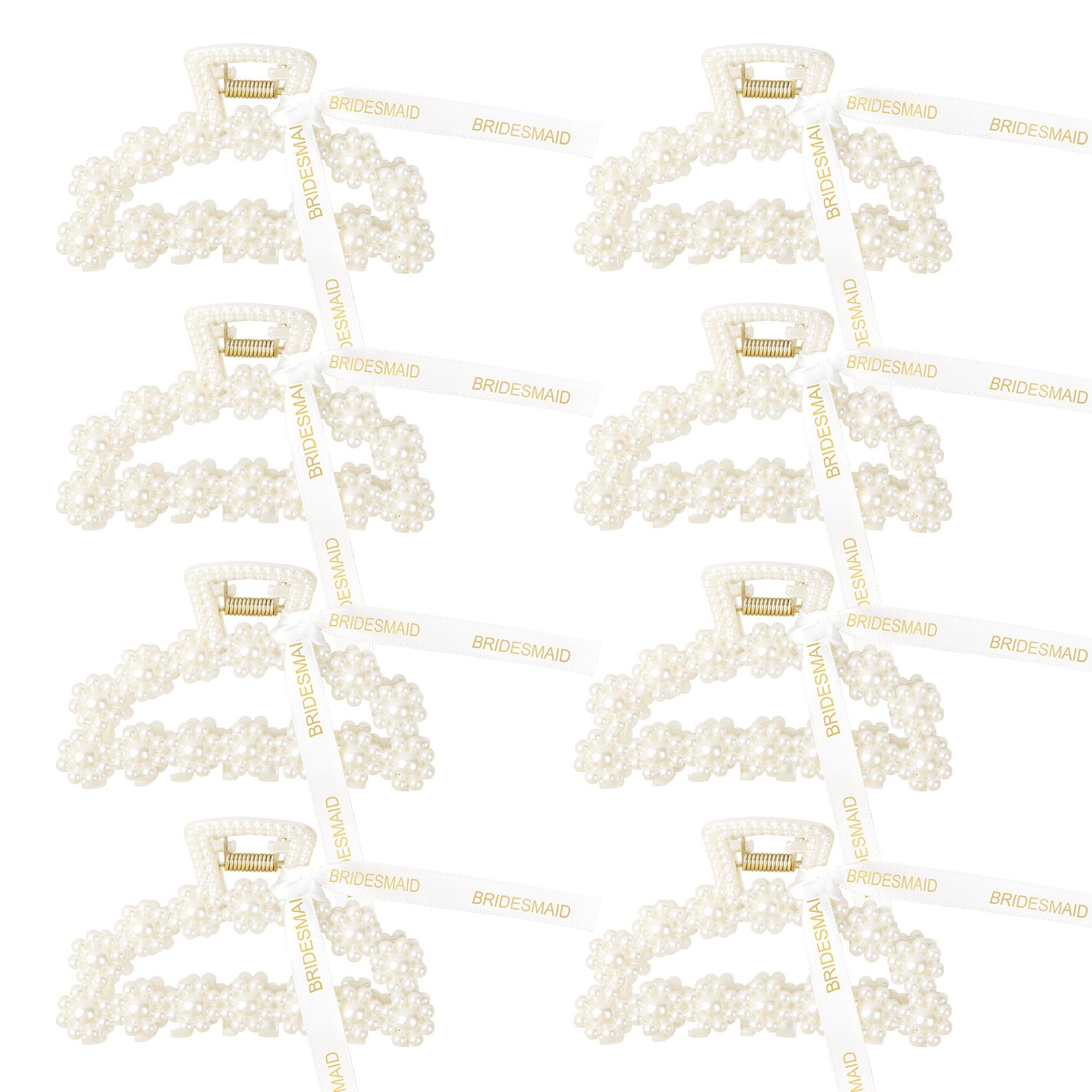 PINZA DEEKA para el pelo con perlas y lazo, ideal para damas de honor.