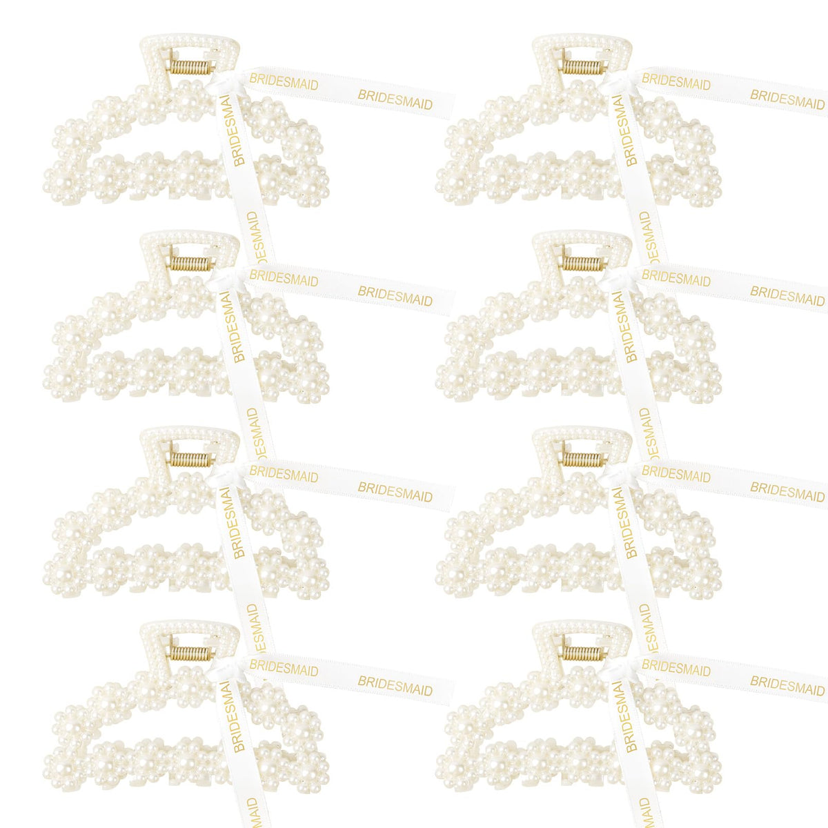 PINZA DEEKA para el pelo con perlas y lazo, ideal para damas de honor.
