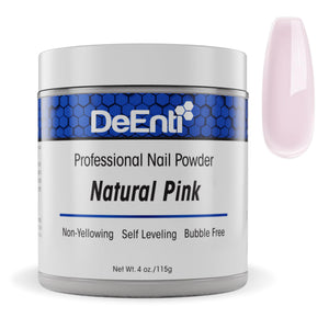 DeEnti polvos acrílicos Natural Pink en empaque compacto para uñas