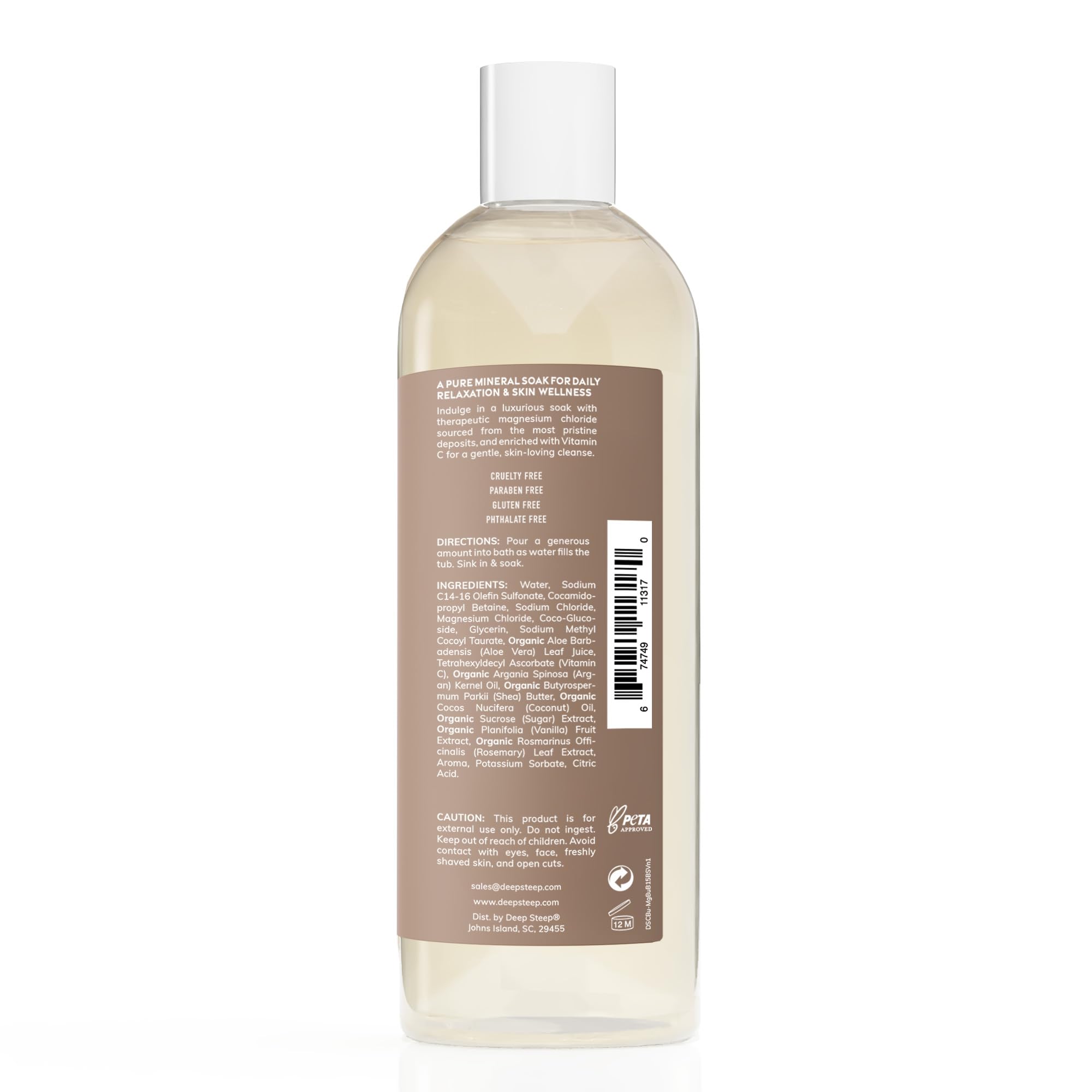 Textura cremosa de Deep Steep Bano de burbujas para piel suave tras el baño