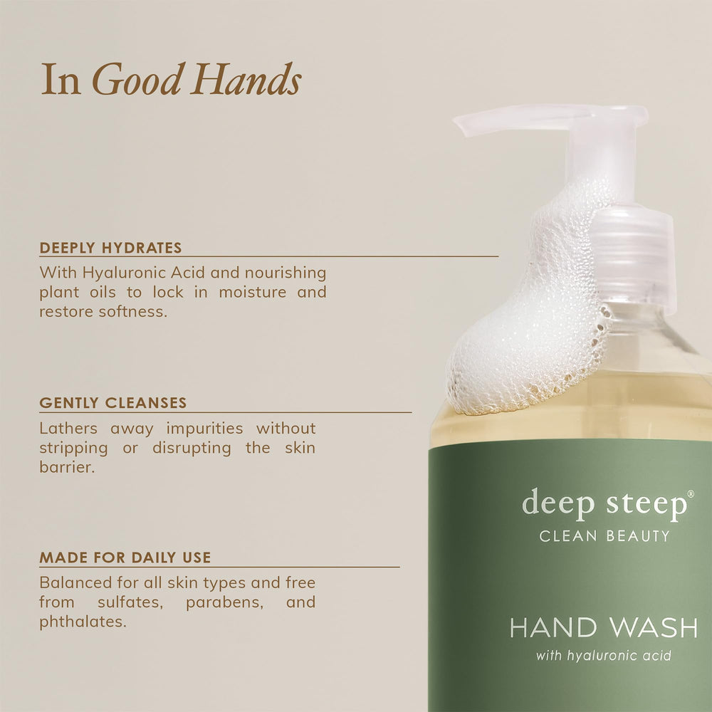 Deep Steep Jabon Manos, aloe vera, calma y humecta la piel.