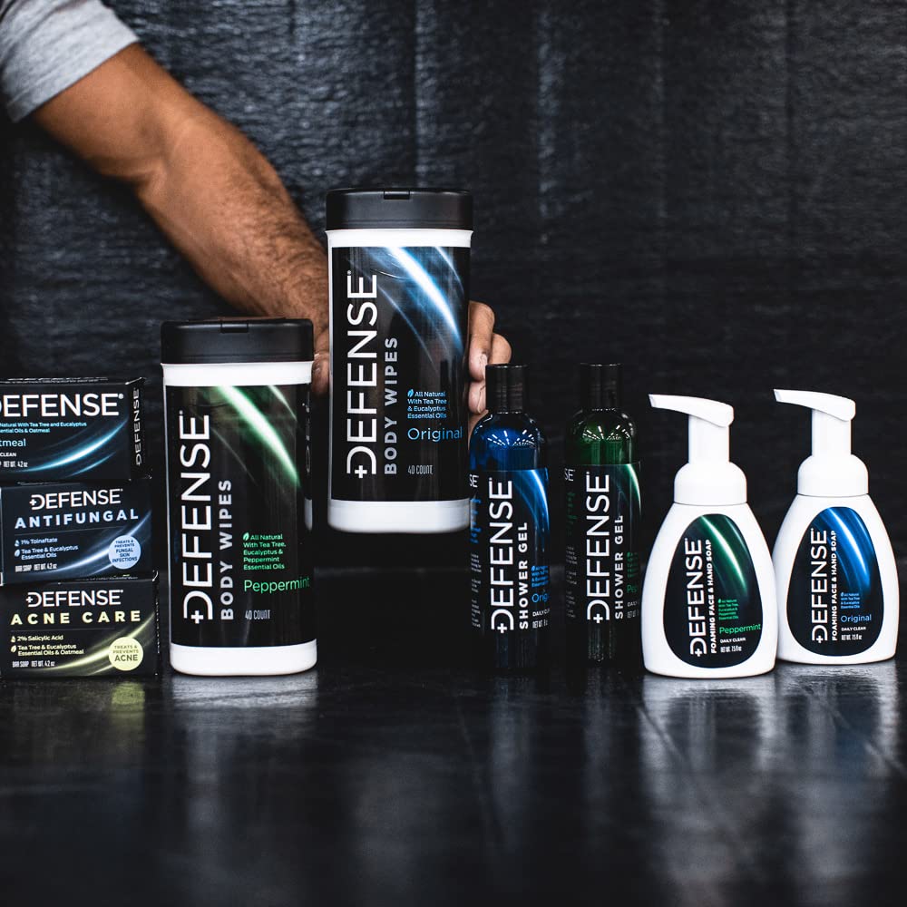 Defense Jabón con jojoba, aloe y aceites de oliva y coco para piel suave.