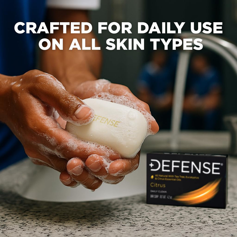 Defense Soap Citrus Bar, aroma cítrico destacado para duchas post-entrenamiento.