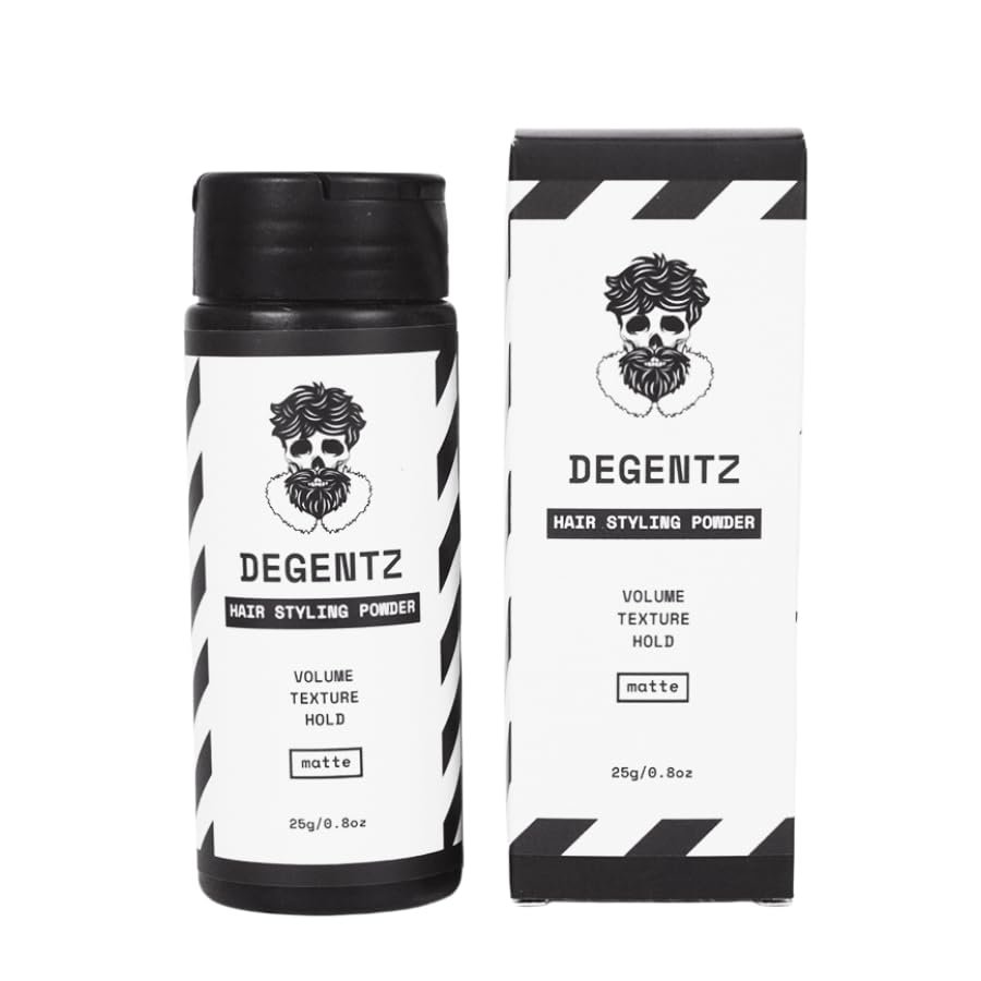Polvo DEGENTZ para cabello: volumen y textura para un acabado natural.