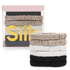 DEMAZALO scrunchies de seda 22 momme color07, ideal para cabello fino sin daño