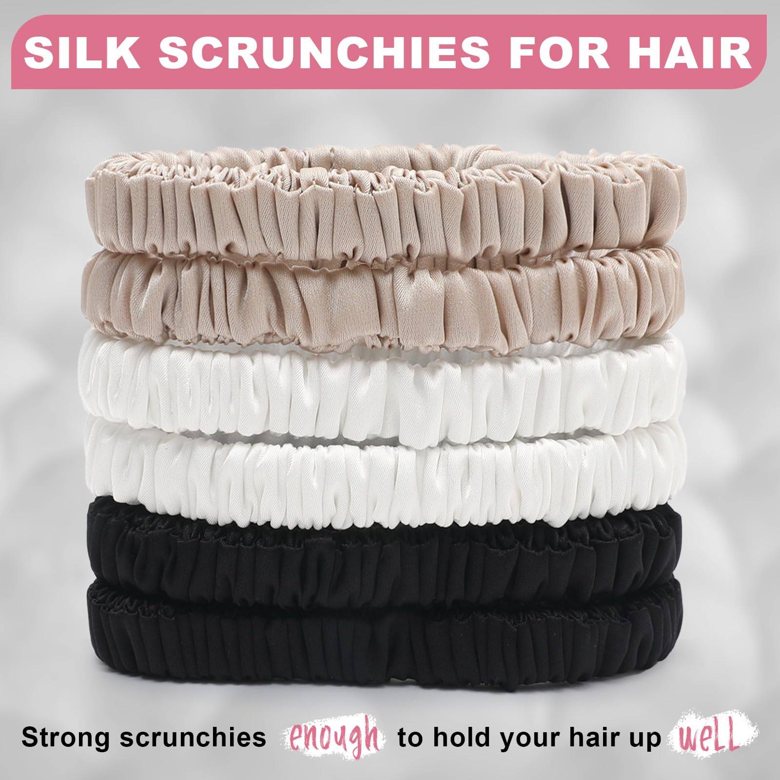 DEMAZALO scrunchies de seda 22 momme color07, protege las hebras al dormir