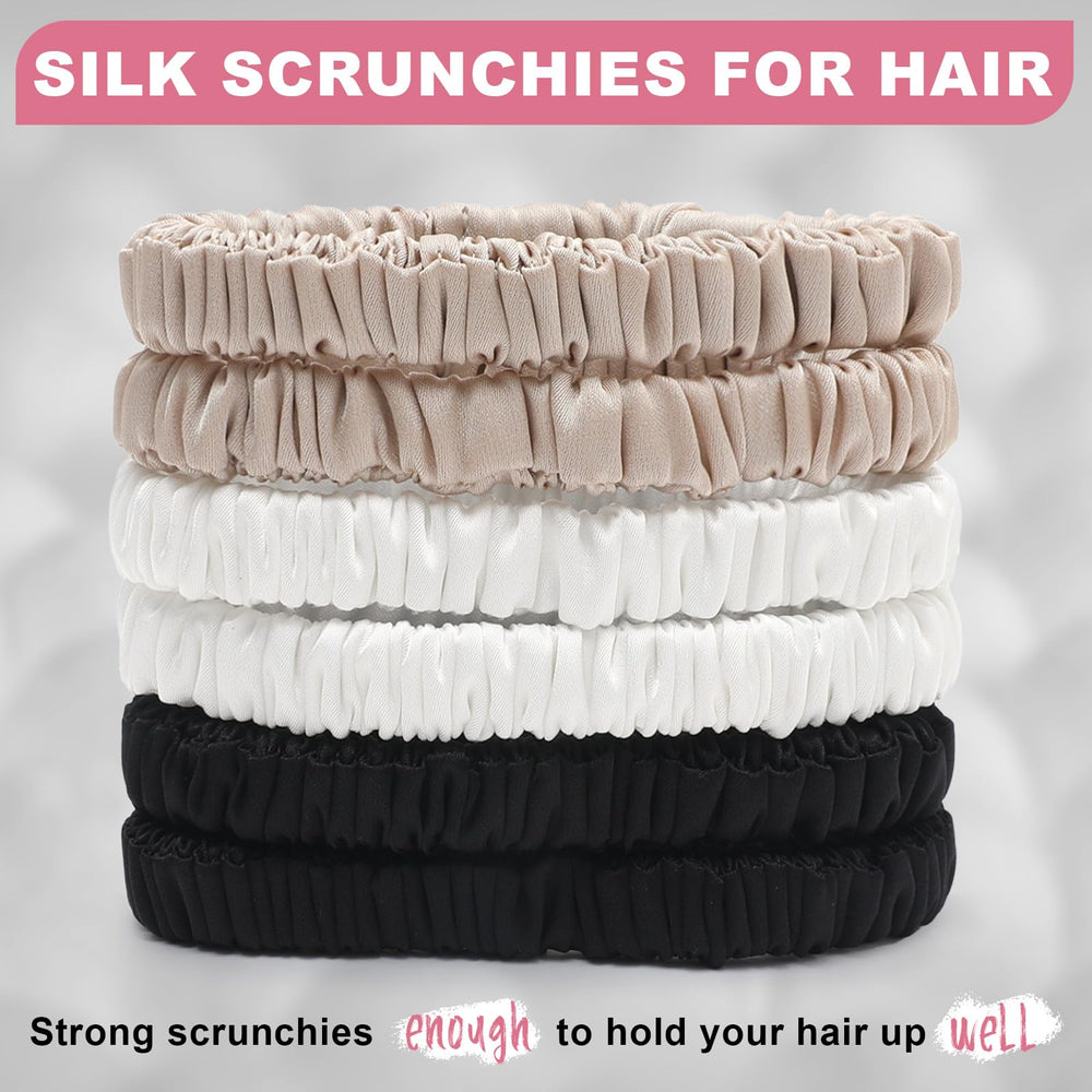 DEMAZALO scrunchies de seda 22 momme color07, protege las hebras al dormir