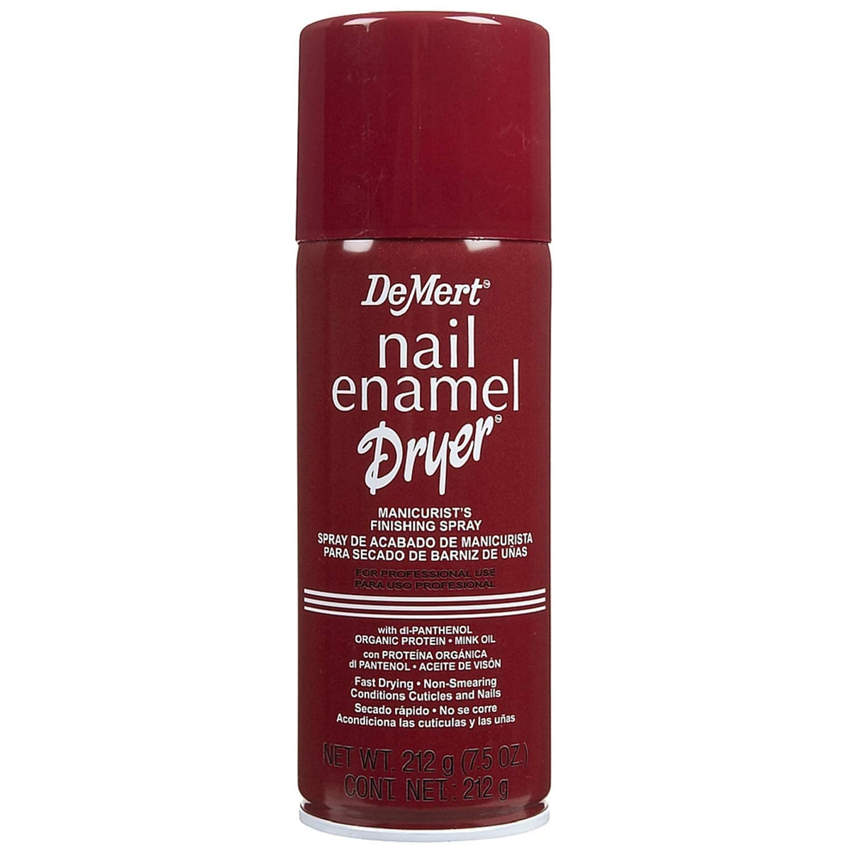 Demert spray secante de esmalte para secado rápido y acabado sin manchas.