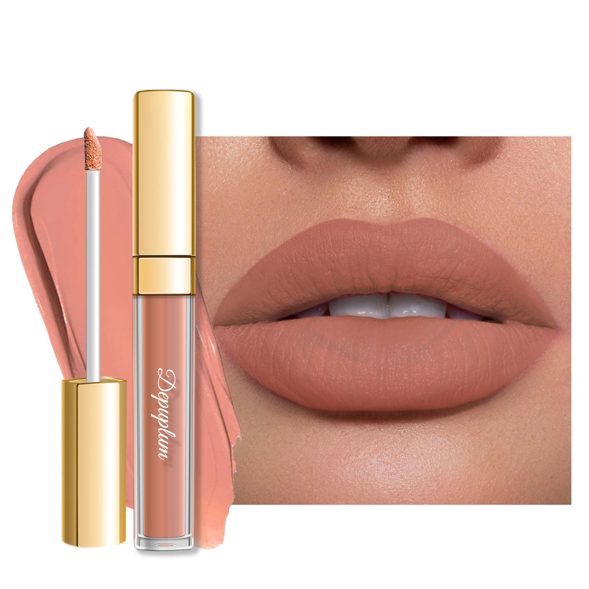 Depuplum barra de labios mate rosado suave con aplicación precisa para un color uniforme