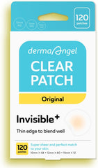 Parche Derma Angel ultra-delgado para acné, casi imperceptible y apto para maquillaje.