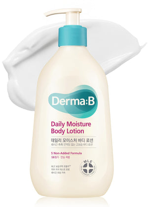 Derma B locion-cuerpo botella visible, hidratación diaria.