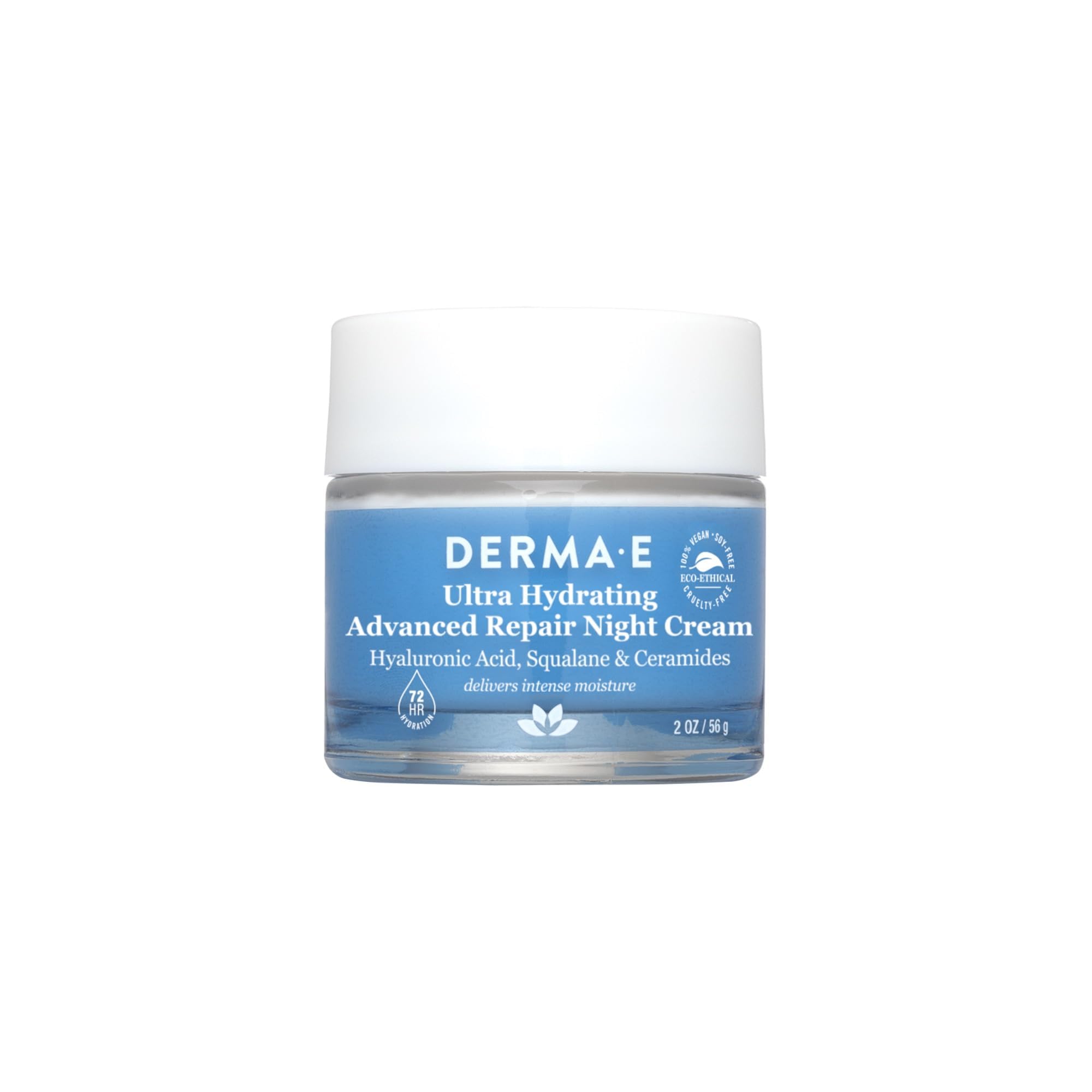 Derma E crema noche ultra hidratante en frasco 2 oz; hidratación de la noche.