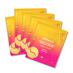 Parches oculares Derma E gel refrescante para alivio inmediato.