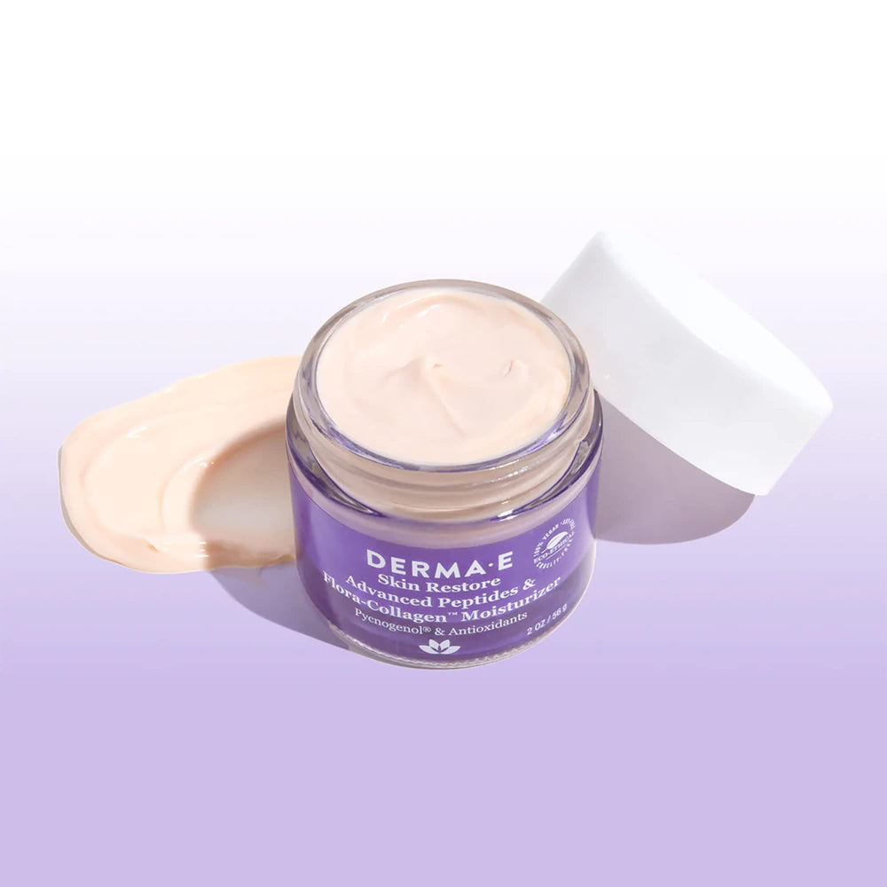 Derma E crema cremosa que hidrata rostro y cuello.