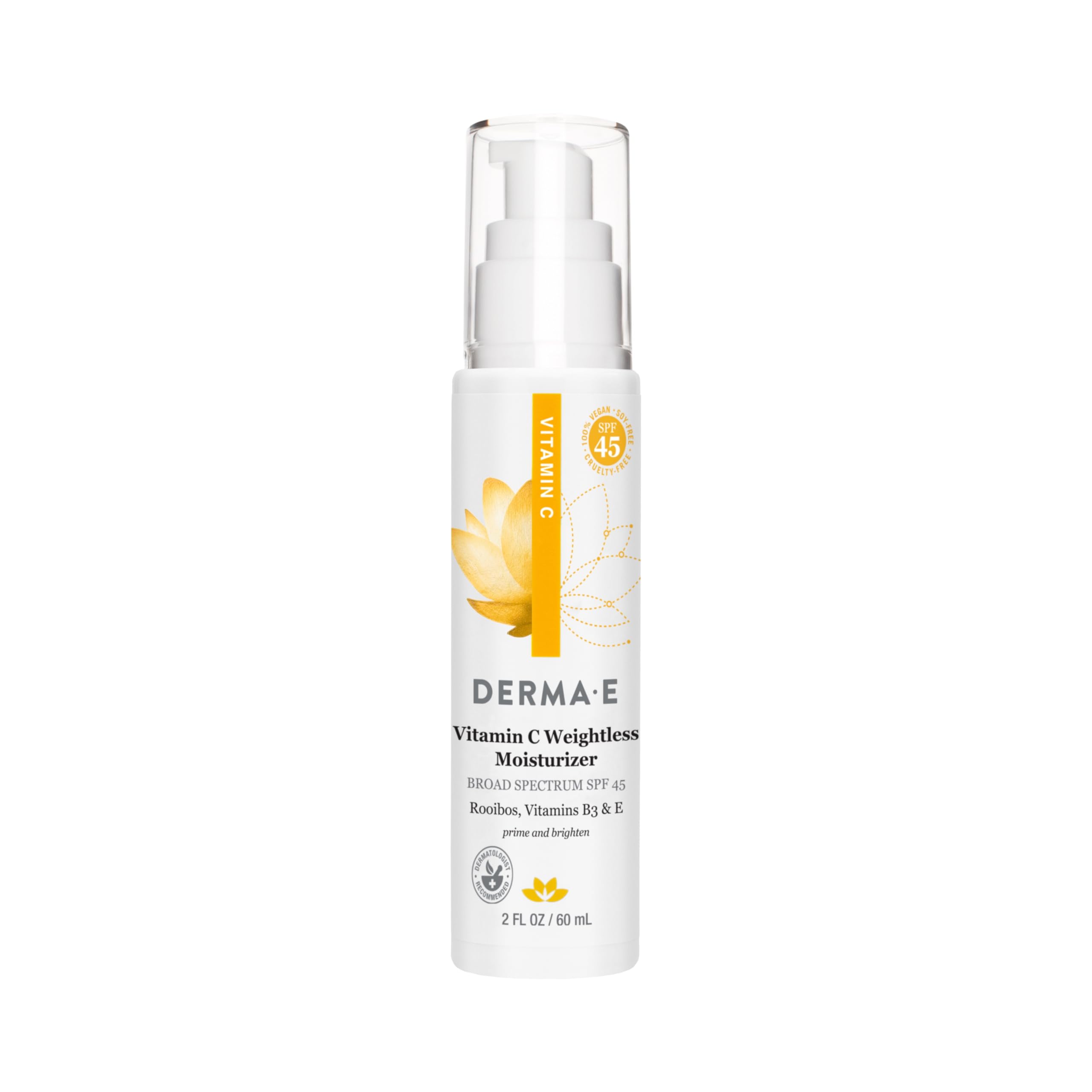 Derma E Vitamina C Hidratante ligero con SPF 45, iluminando la piel