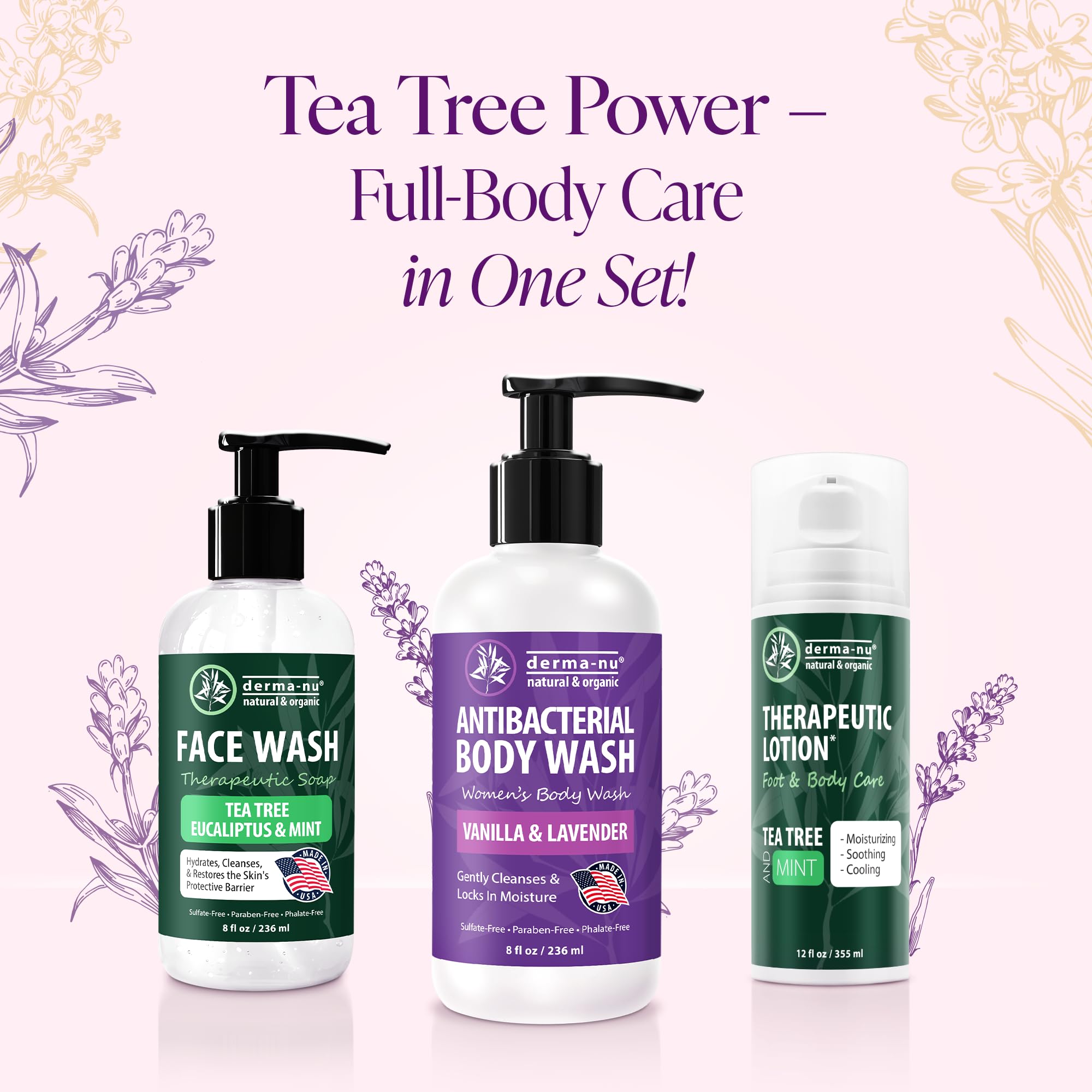 Derma-Nu Ritual Diario: botella lavanda-vanilla, experiencia de ducha relajante y agradable