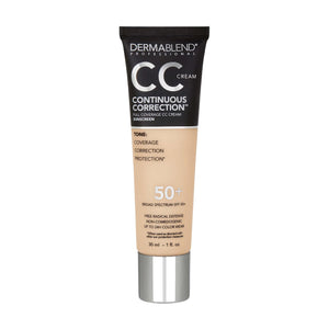 Dermablend corrección continua en botella ofrece tono uniforme y cobertura suave.