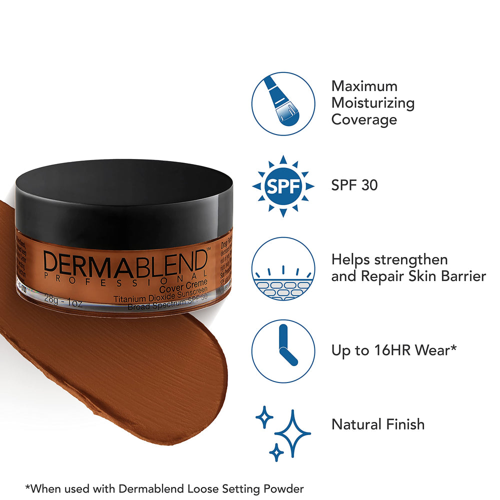 Cobertura total y acabado natural con Dermablend Cover Creme.