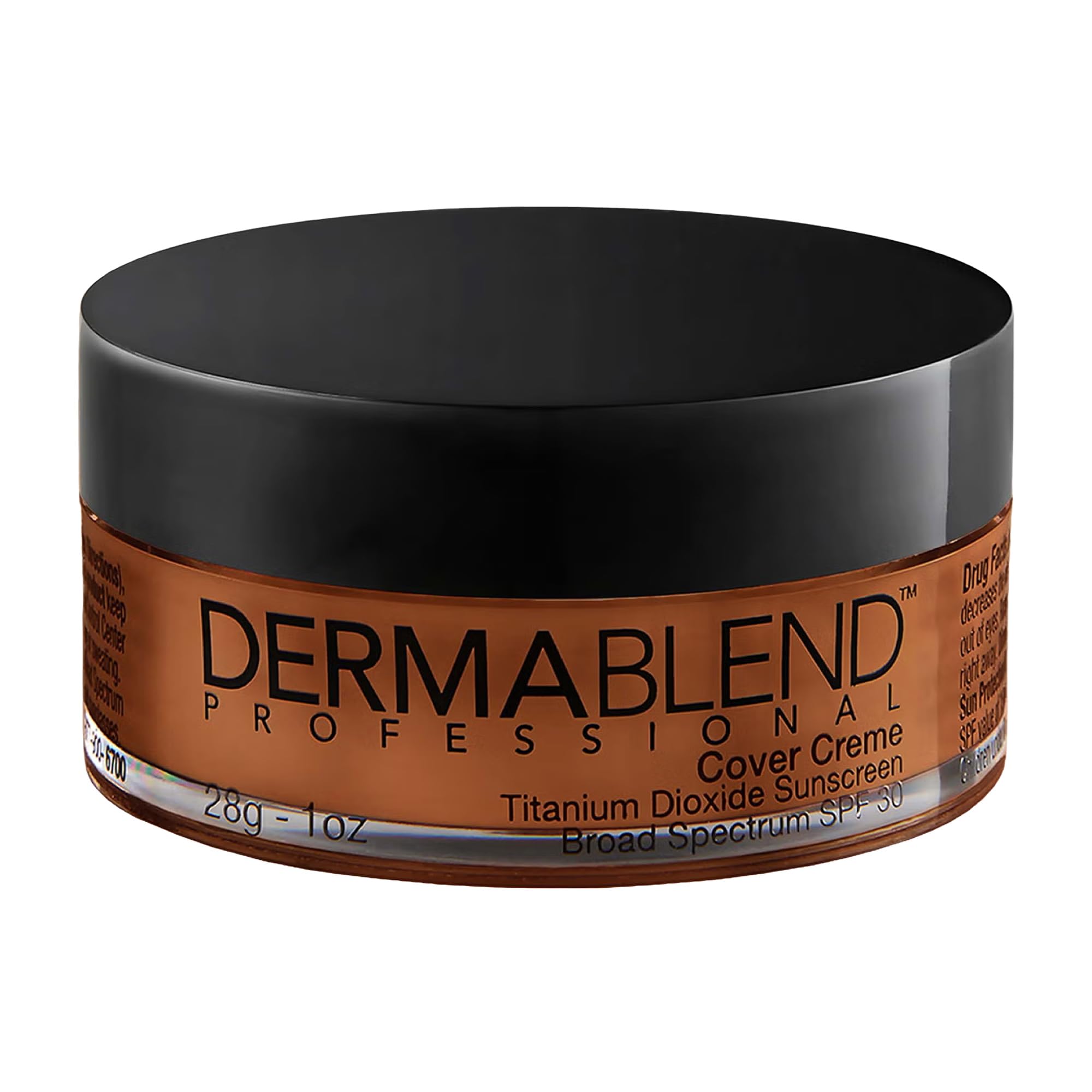 Dermablend Cover Creme SPF30 en empaque compacto para retoques diarios.