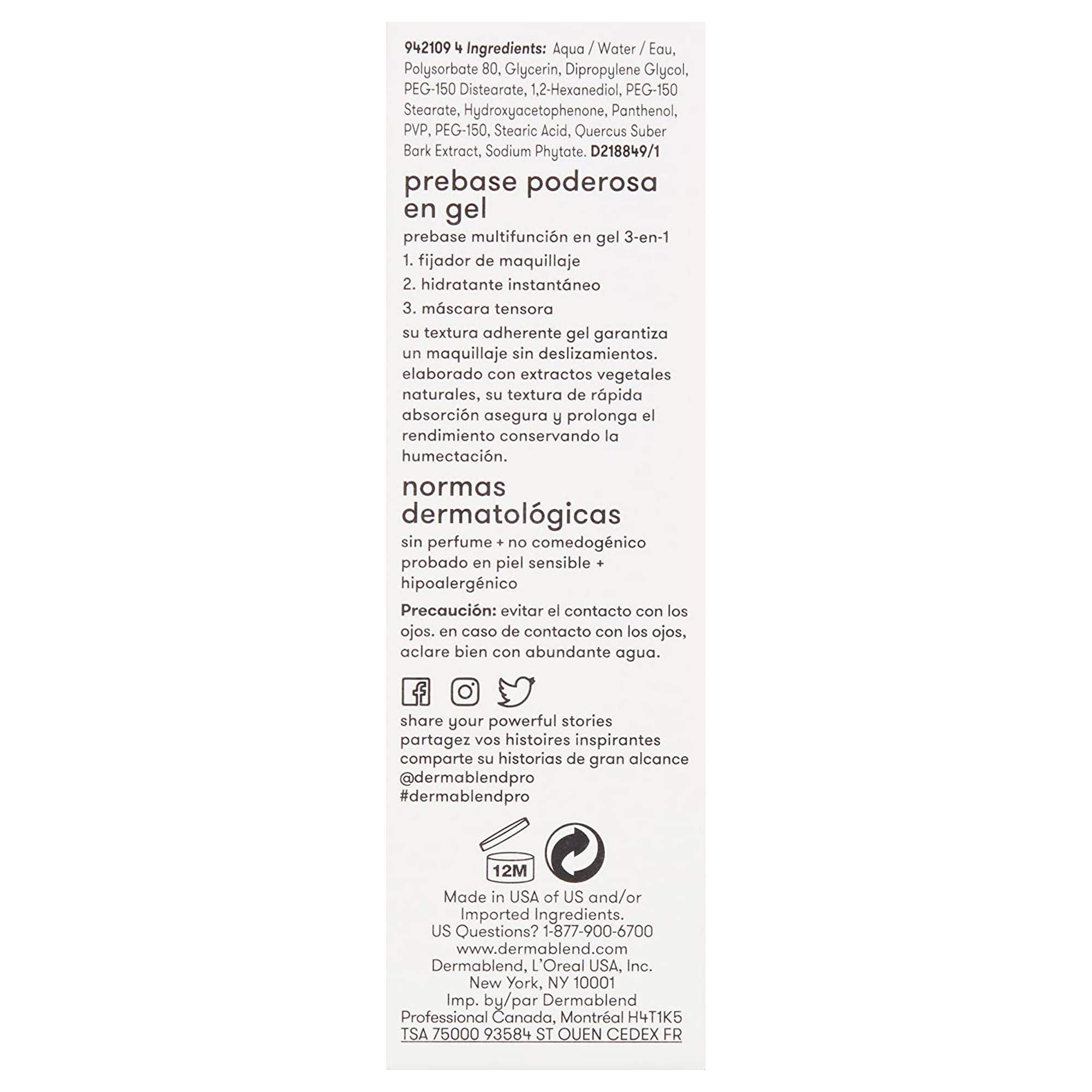 Dermablend Insta-Grip Jelly Primer compatible con tonos diversos