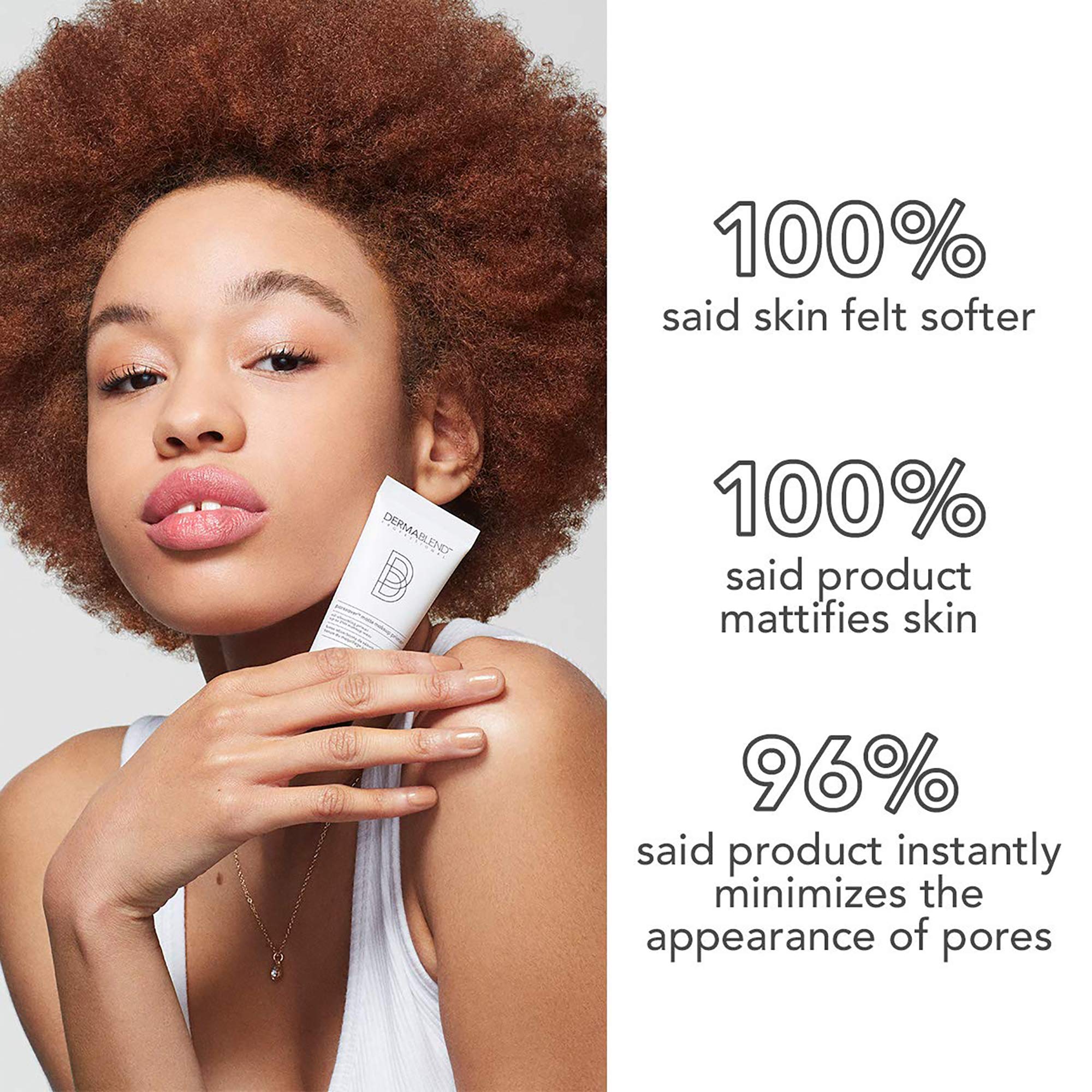 Dermablend Poresaver Matte Primer minimizando poros sin irritar la piel.