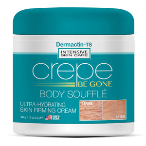 Dermactin Crepe Be Gone en tarro grande para hidratación intensa de la piel.