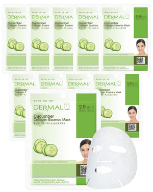 DERMAL mascarilla pepino-colágeno, 23 g, hidratación diaria.