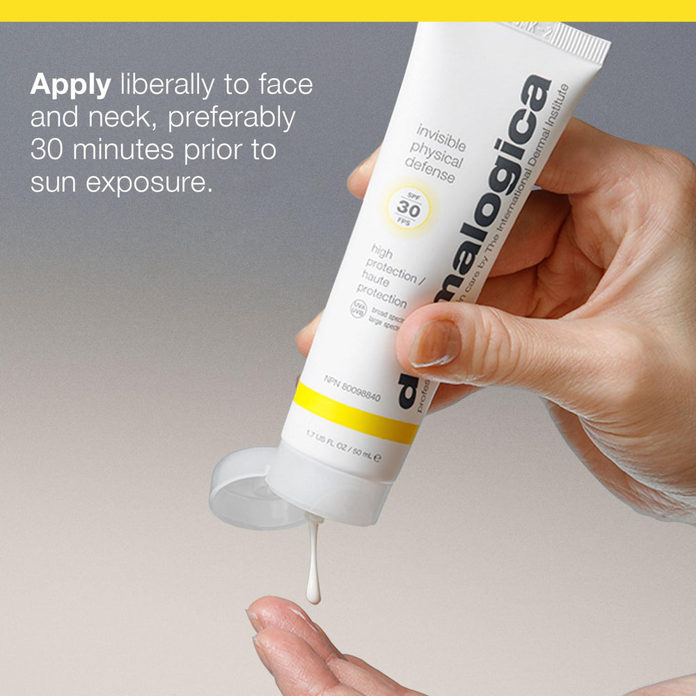 Absorción rápida de la fórmula SPF30 de Dermalogica en la piel.