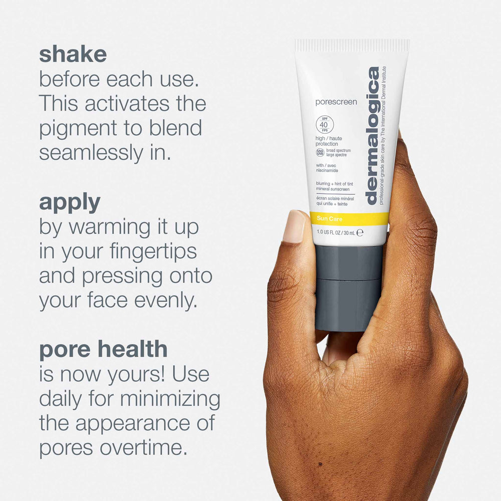 Dermalogica Porescreen, textura sedosa preparada para maquillaje diario.