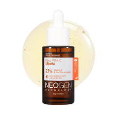 DERMALOGY Real Vita C Serum en botella, aporta claridad y brillo a la piel.
