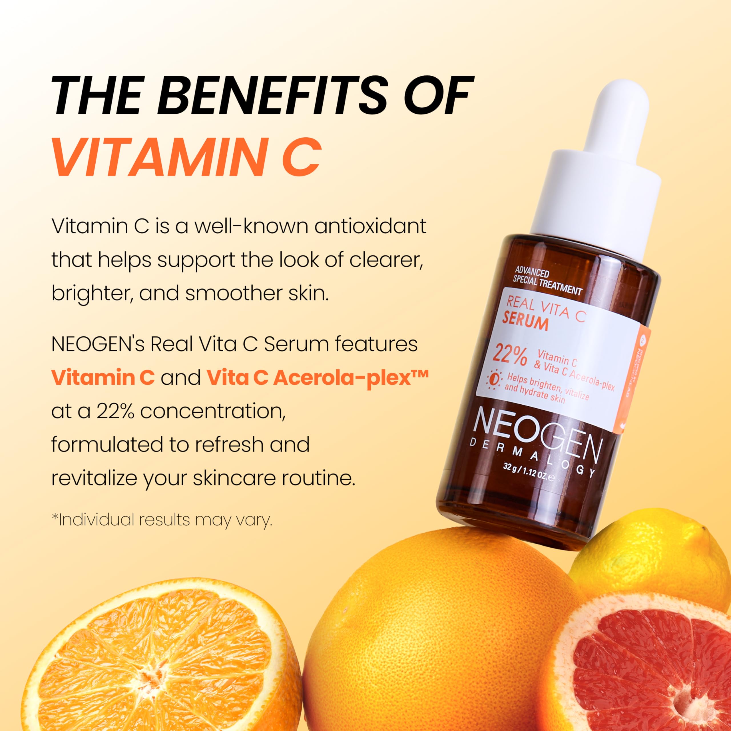DERMALOGY Real Vita C Serum, hidratación profunda con ácido hialurónico.