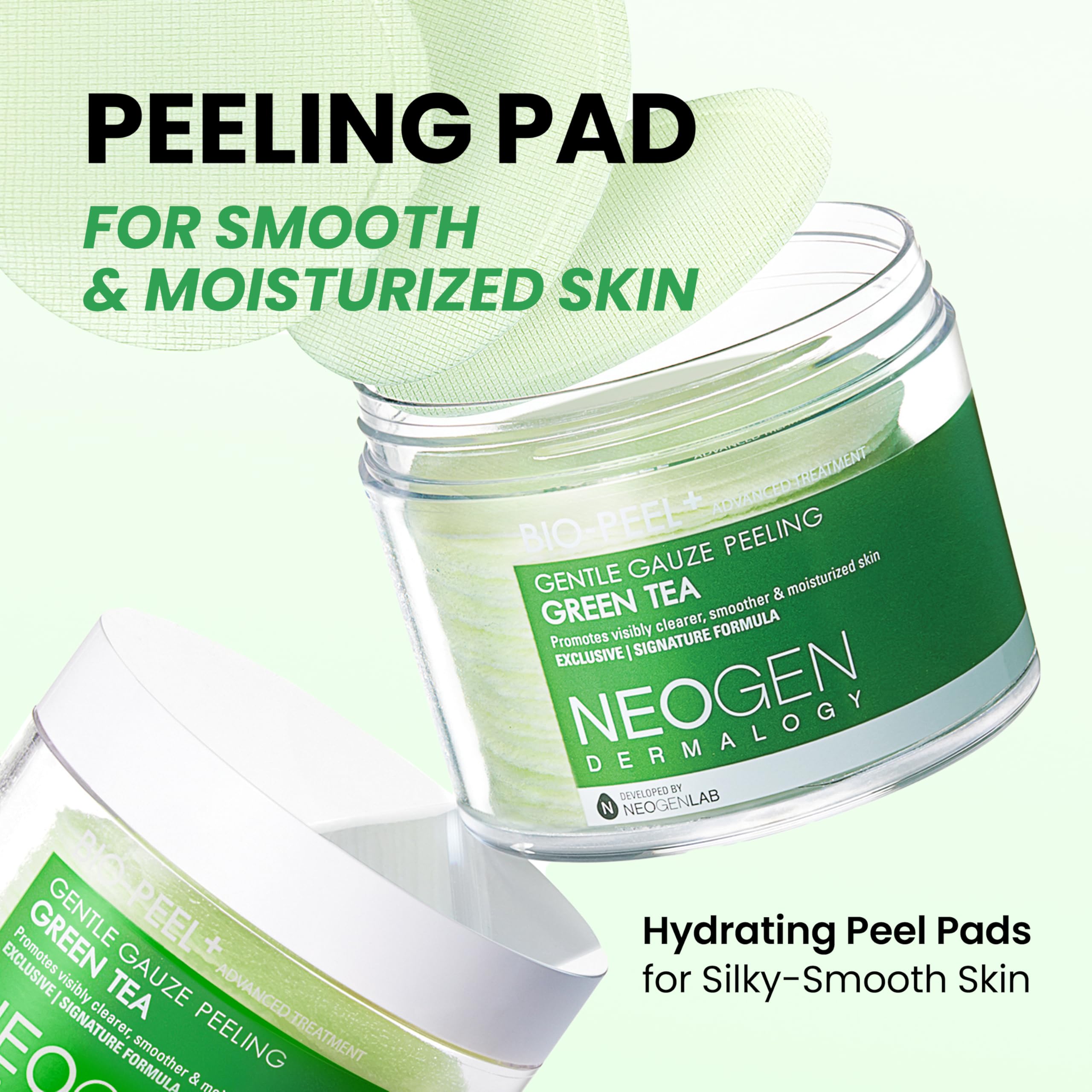 Bio-Peel Gauze de té verde, textura doble para exfoliación suave.