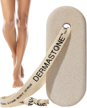 Dermastone exfoliante-piedra-piernas: piel más suave y uniforme.