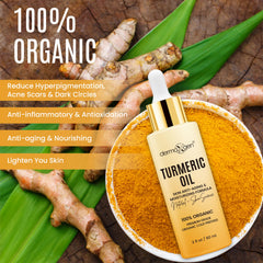 DERMAXGEN textura aceite curcuma, absorción rápida.