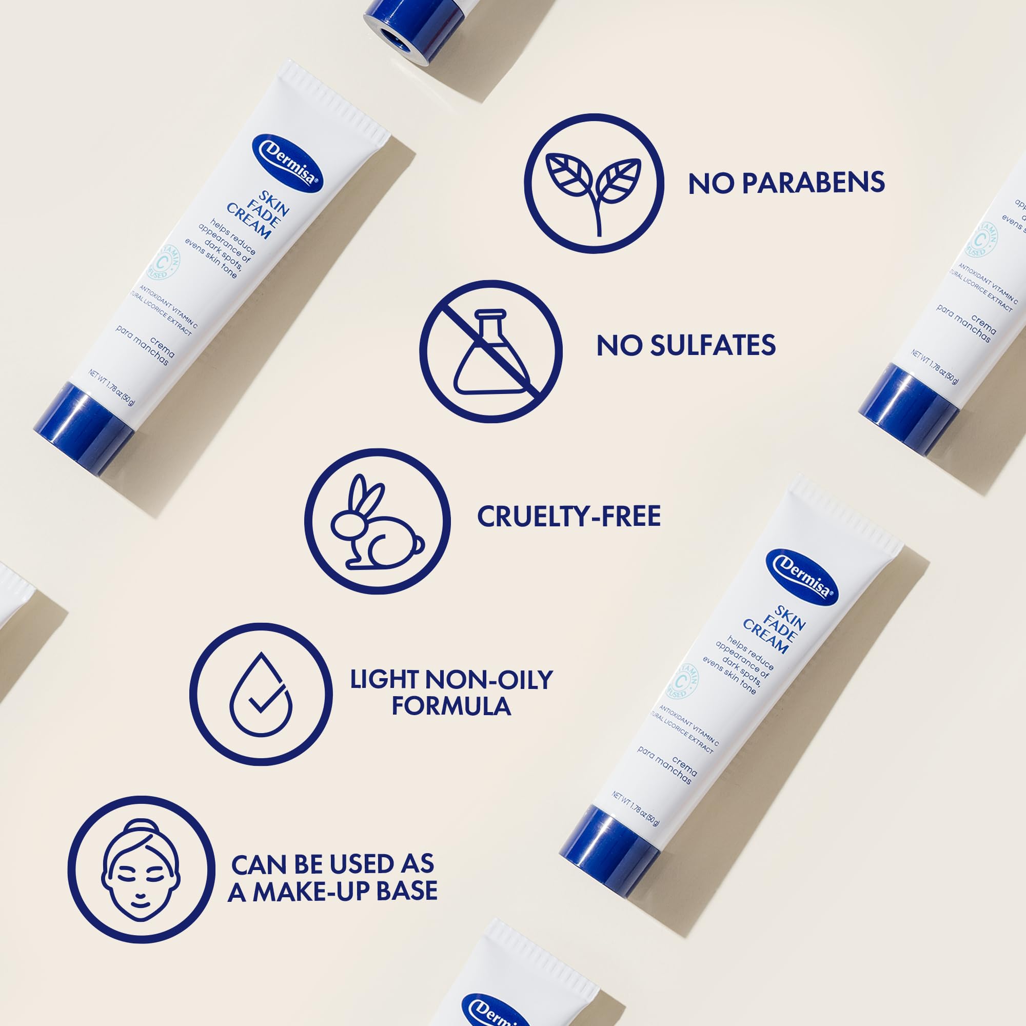 Dermisa crema desvanecimiento mejora suavizar manchas con uso constante.