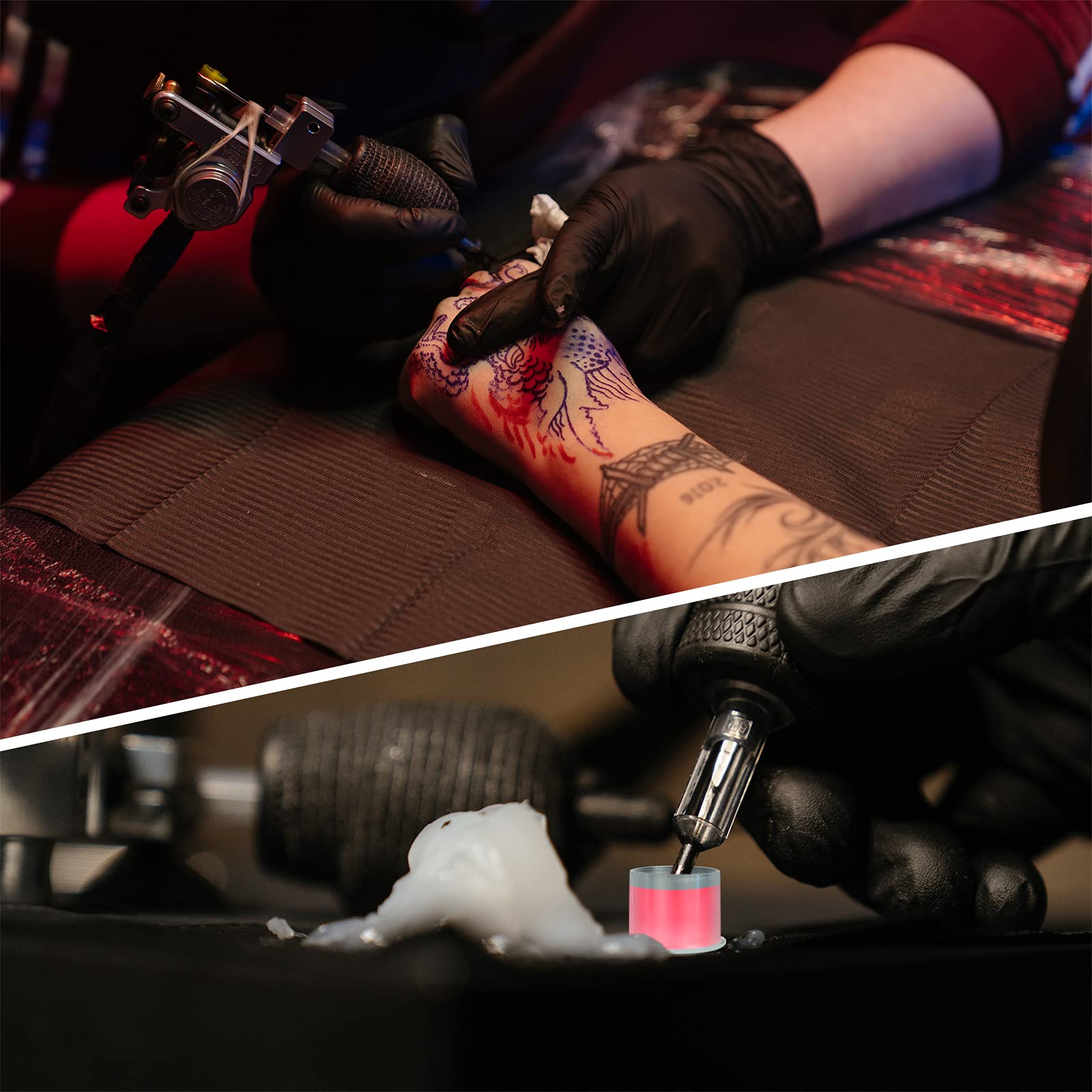DERSTRA tapas de tinta para tatuaje, fáciles de limpiar y almacenar entre sesiones.