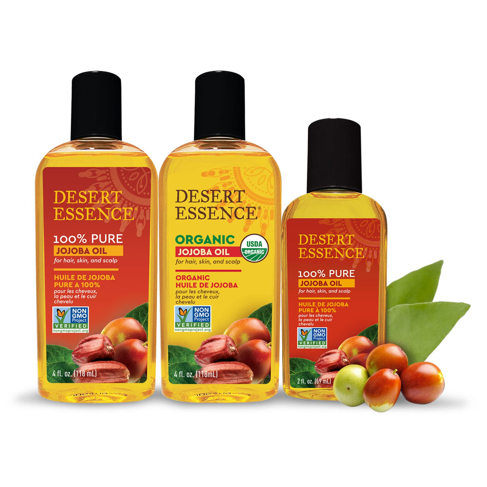 Desert Essence Aceite de Jojoba: tratamiento calmante para piel sensible y seca.