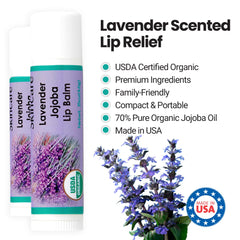 Desert Oasis Balsamo labial lavanda, cera de abejas para protección natural.