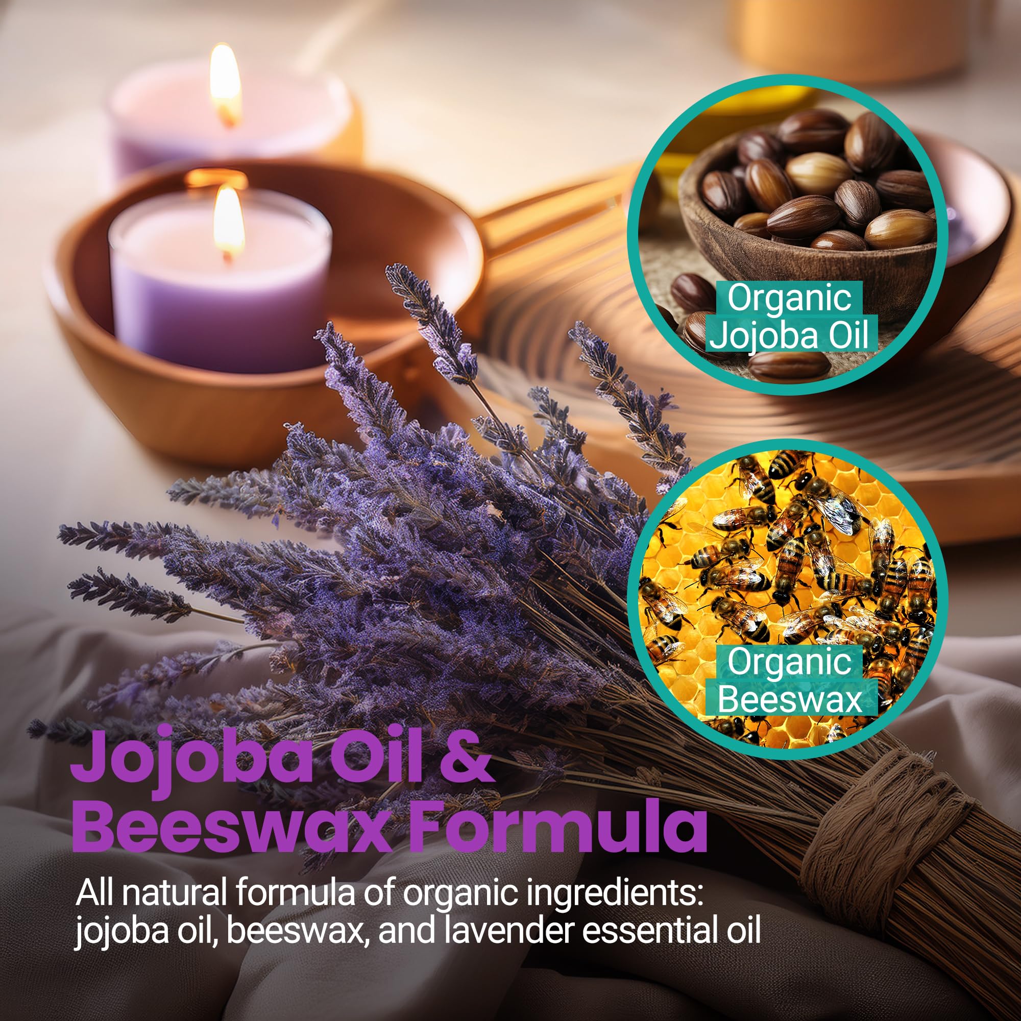 Desert Oasis Balsamo labial lavanda, certificado USDA y orgánico.