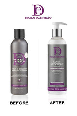Envase práctico Design Essentials Kukui y Coco, ideal para uso semanal.