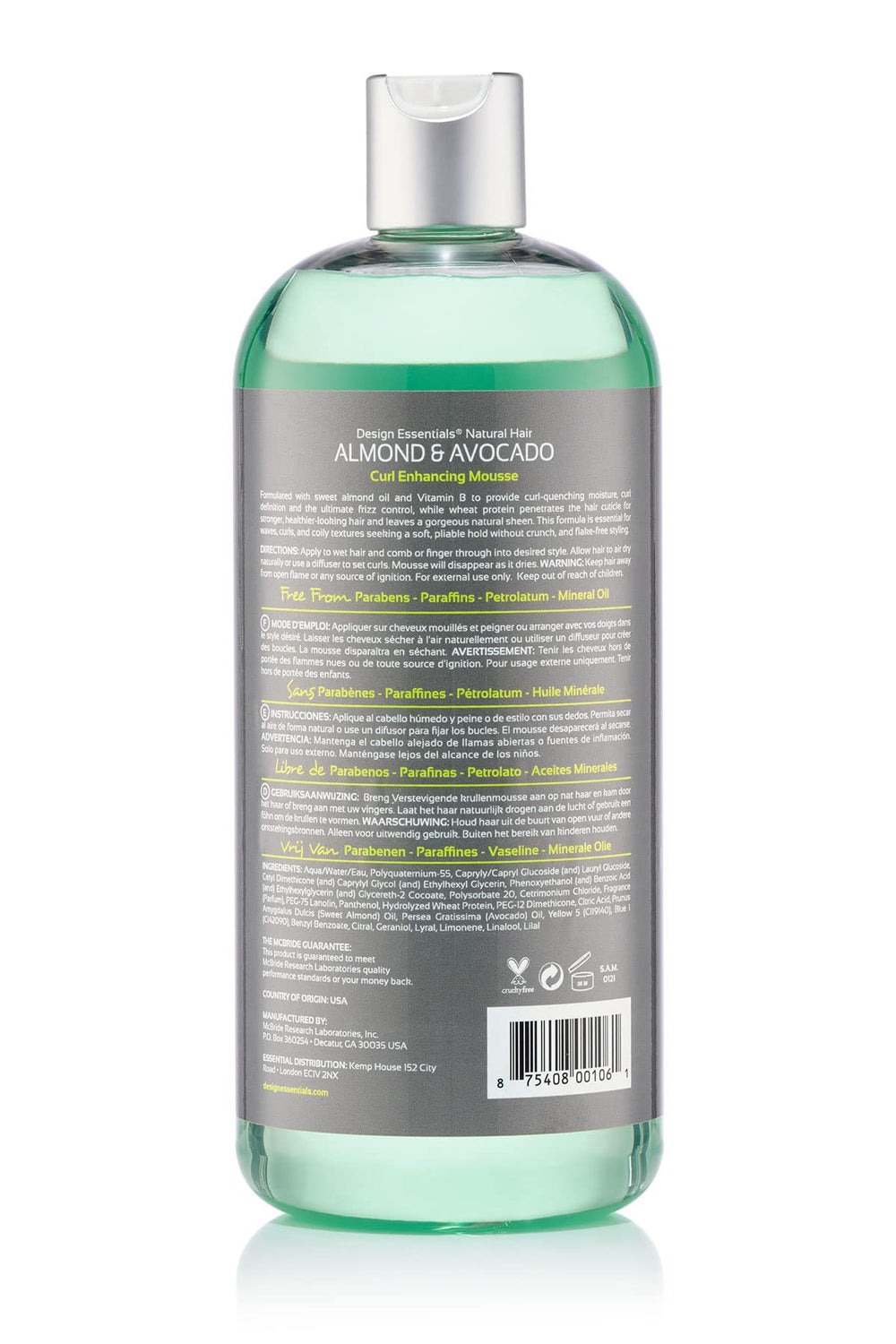 Aplicación rápida de Design Essentials Mousse Definidora para rizos
